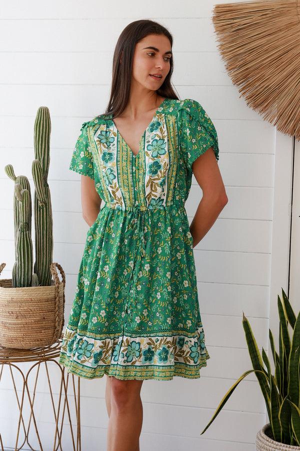 Dreamcatcher Bohemian Eleanor V-Neck Mini Dress