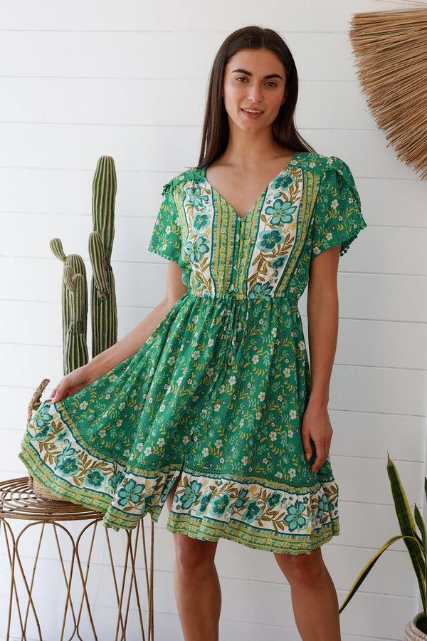 Dreamcatcher Bohemian Eleanor V-Neck Mini Dress