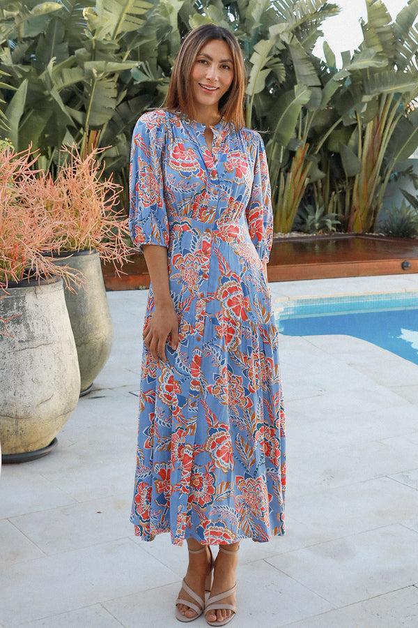 Dreamcatcher Bohemian Elise 1/2 Sleeves Midi Dress