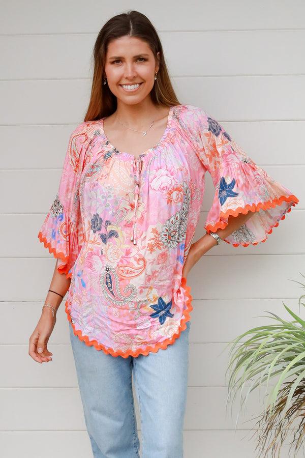 Dreamcatcher Bohemian Flora Pink Top