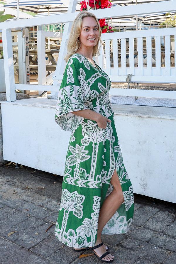 Dreamcatcher Bohemian Gianna Green Maxi Dress