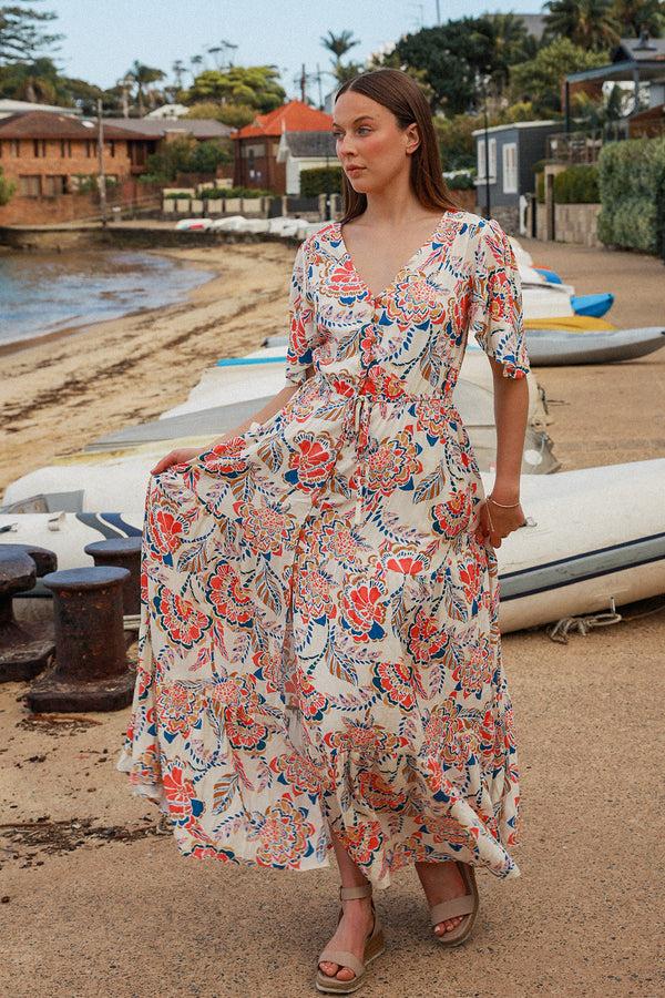 Dreamcatcher Bohemian Helena V-Neck Maxi Dress