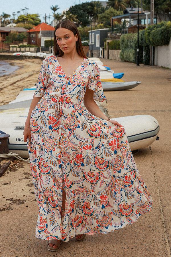 Dreamcatcher Bohemian Helena V-Neck Maxi Dress