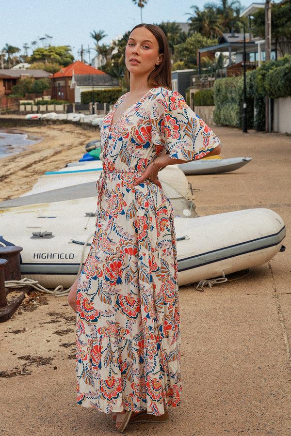 Dreamcatcher Bohemian Helena V-Neck Maxi Dress