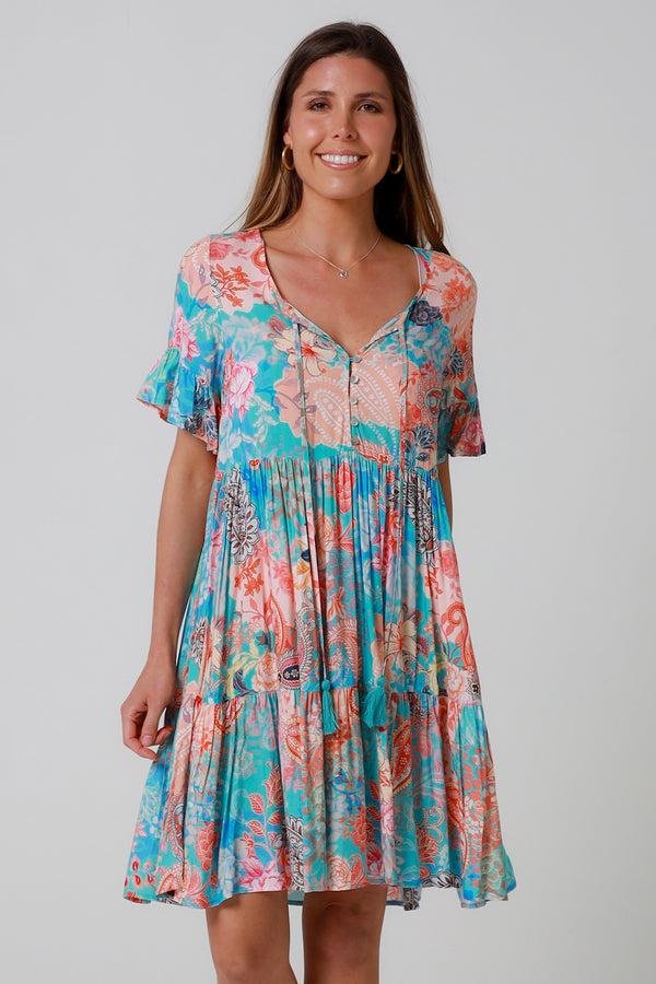 Dreamcatcher Bohemian Jaylani Blue Mini Dress