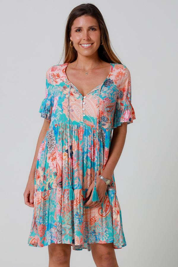 dreamcatcher bohemian Jaylani Blue mini Dress