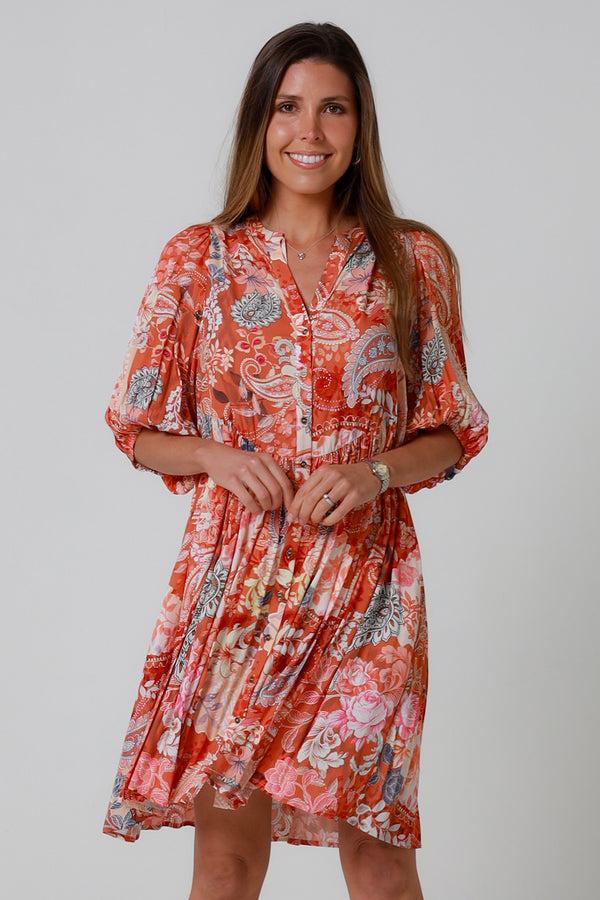 dreamcatcher bohemian Jaylani Orange Mini Dress