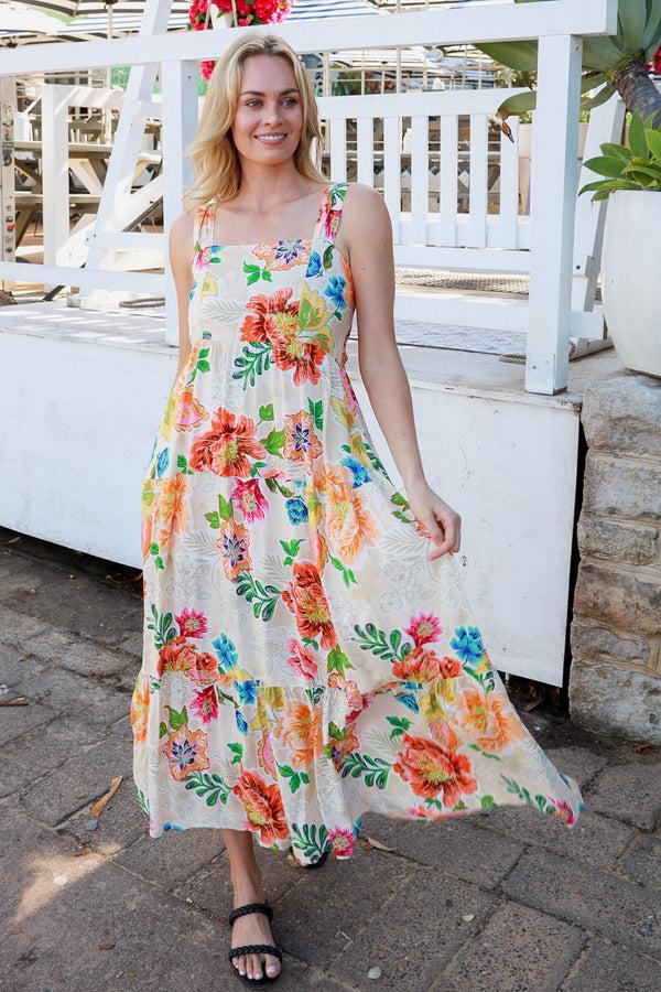 Dreamcatcher Bohemian Kianna Cream Maxi Dress