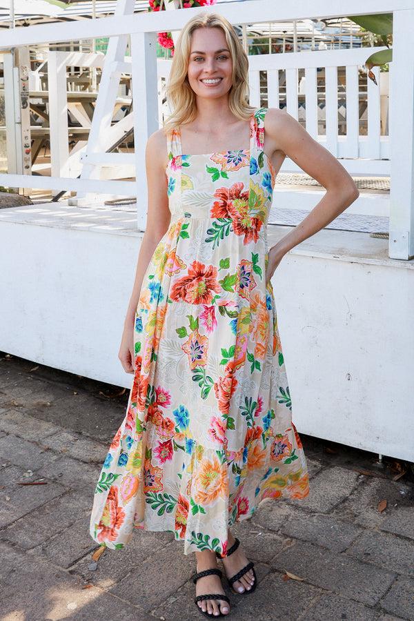 dreamcatcher bohemian Kianna Cream Maxi Dress