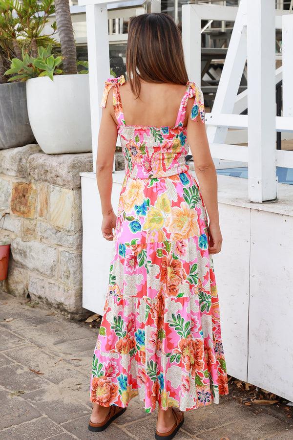 Dreamcatcher Bohemian Kianna Pink Slip Maxi Dress