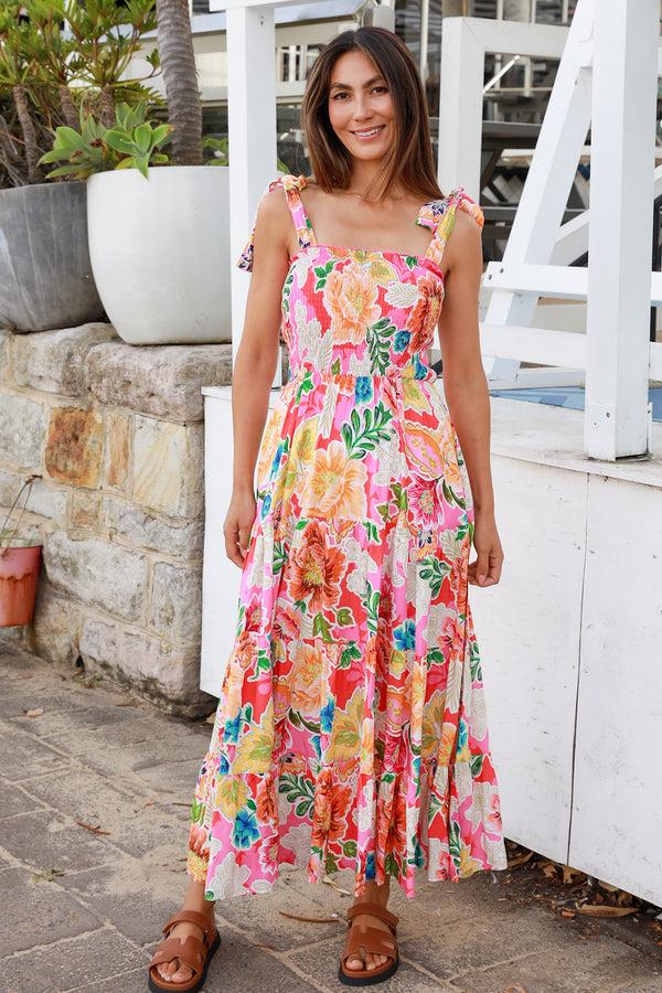 Dreamcatcher Bohemian Kianna Pink Slip Maxi Dress