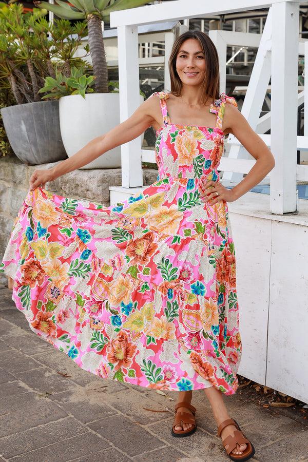 dreamcatcher bohemian Kianna Pink Slip Maxi Dress