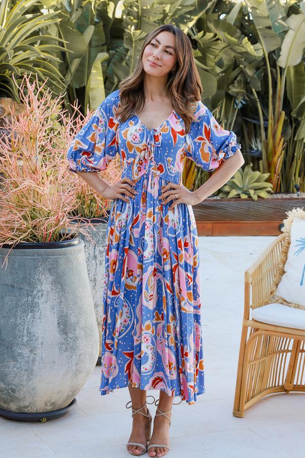 Dreamcatcher Bohemian Lila Midi Dress