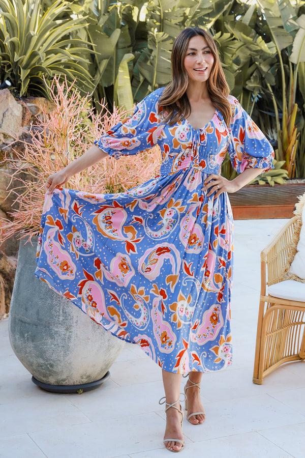 Dreamcatcher Bohemian Lila Midi Dress