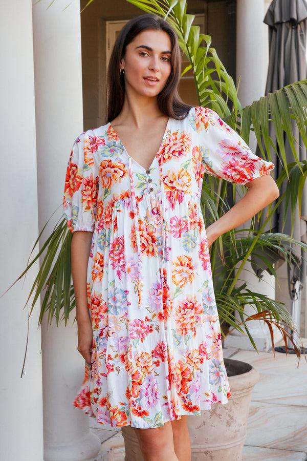 Dreamcatcher Bohemian Lilibet V-Neck Mini Dress