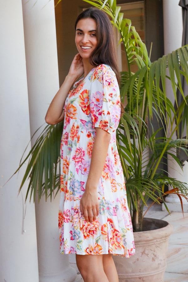 Dreamcatcher Bohemian Lilibet V-Neck Mini Dress