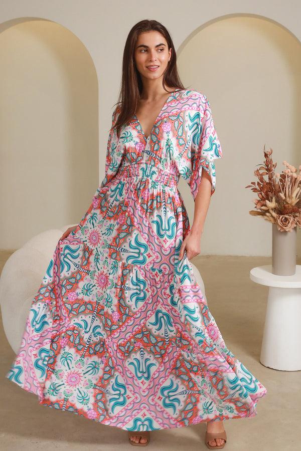 Dreamcatcher Bohemian Luca Pink Maxi Dress