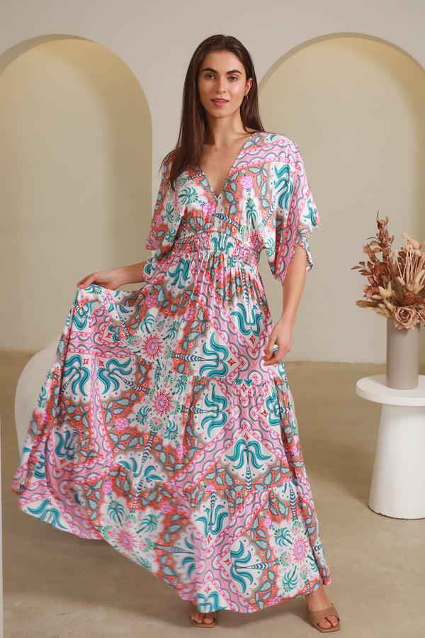 dreamcatcher bohemian Luca Pink Maxi Dress
