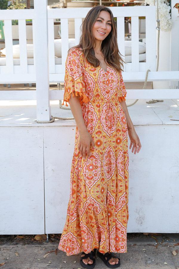 Dreamcatcher Bohemian Luisa Yellow Maxi Dress