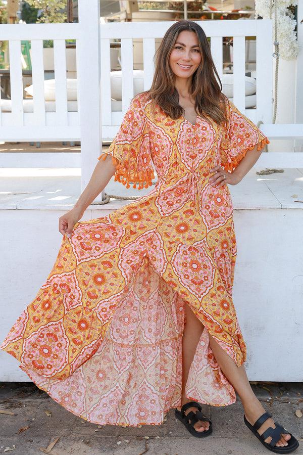 Dreamcatcher Bohemian Luisa Yellow Maxi Dress