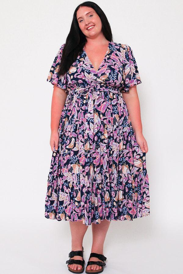 Dreamcatcher Bohemian Luna V-Neck Midi Dress