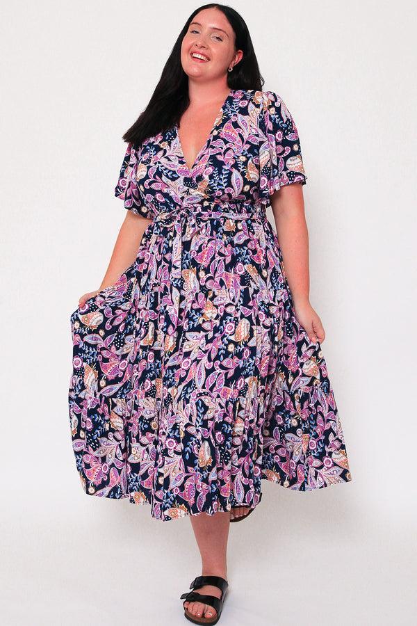 Dreamcatcher Bohemian Luna V-Neck Midi Dress