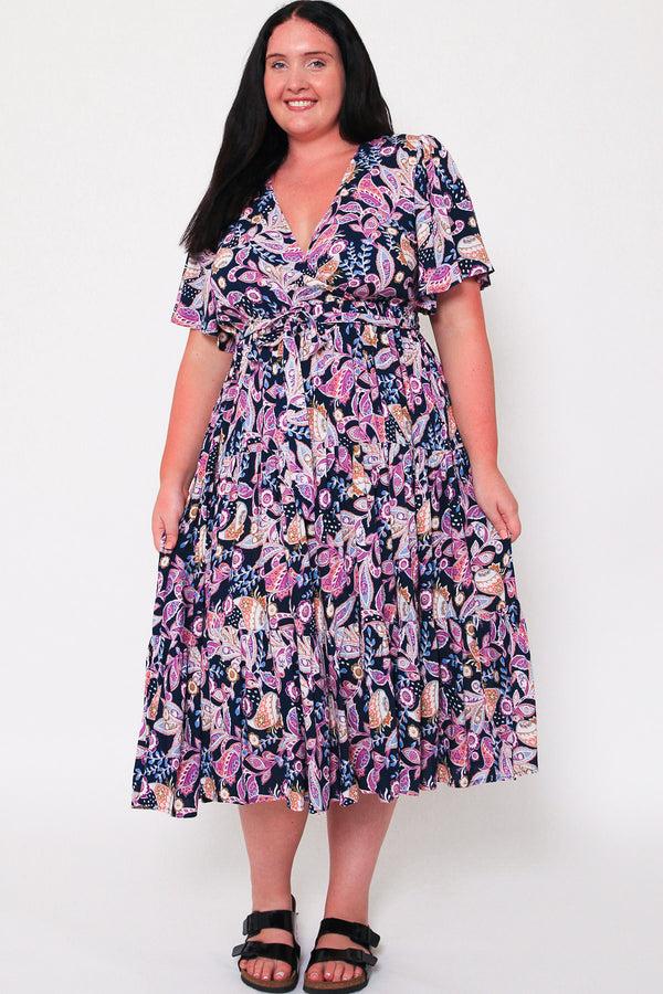 Dreamcatcher Bohemian Luna V-Neck Midi Dress