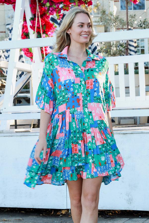 Dreamcatcher Bohemian Morgana Mini Dress-Lesley