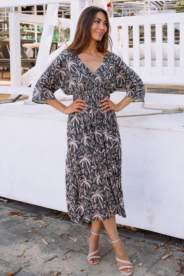 Dreamcatcher Bohemian Mya Midi Dress-Kayla