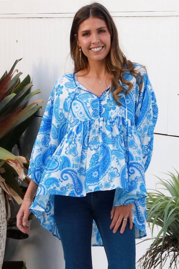 Dreamcatcher Bohemian Ophelia Blue Top