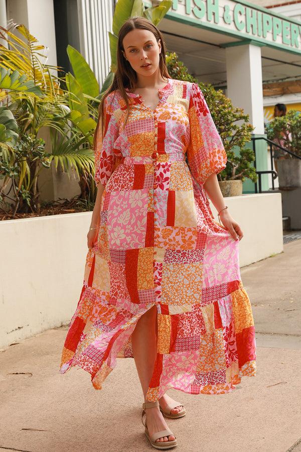 dreamcatcher bohemian Ruby 1/2 Sleeves Maxi Dress