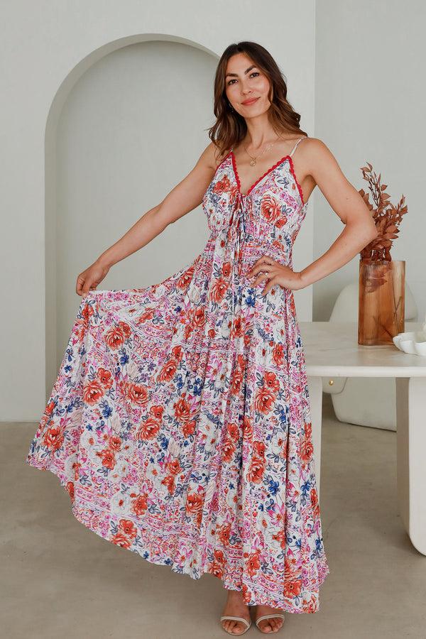 Dreamcatcher Bohemian Sofia Slip Maxi Dress
