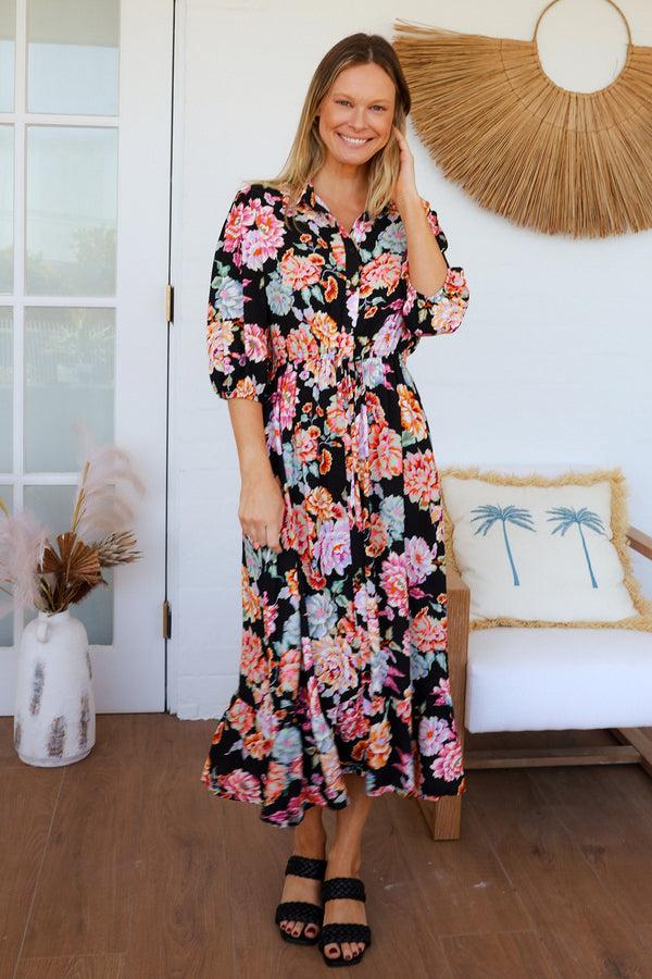 Dreamcatcher Bohemian Tanya 1/2 Sleeves Midi Dress