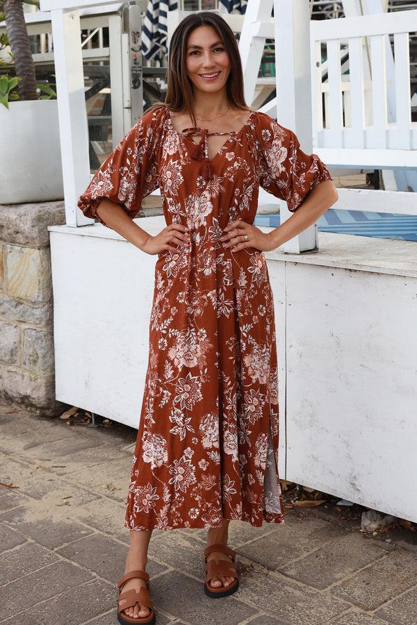 Dreamcatcher Bohemian Tess V-Neck Maxi Dress