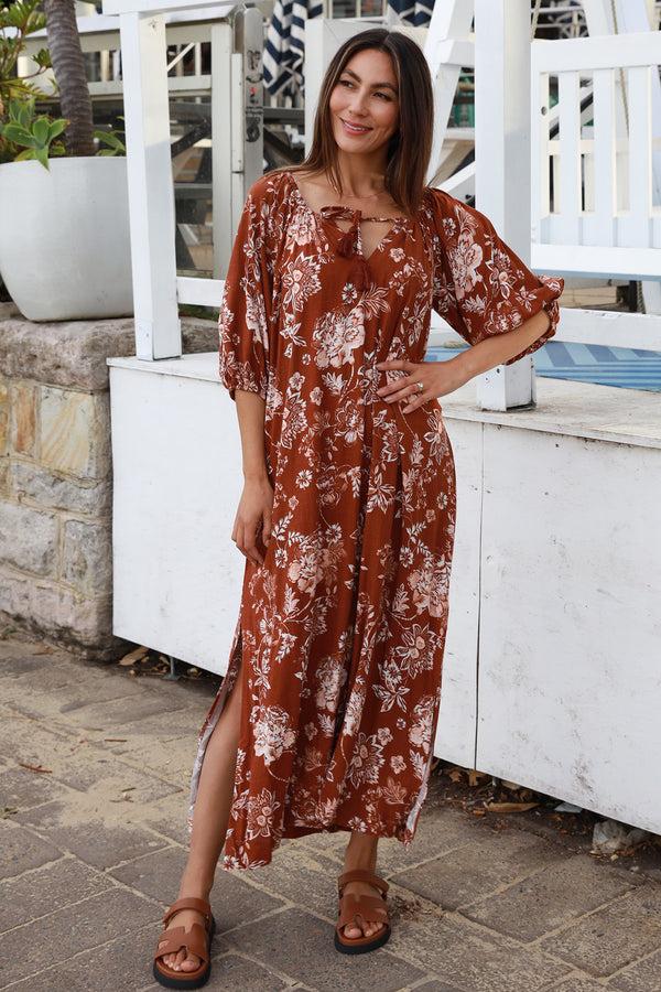 Dreamcatcher Bohemian Tess V-Neck Maxi Dress