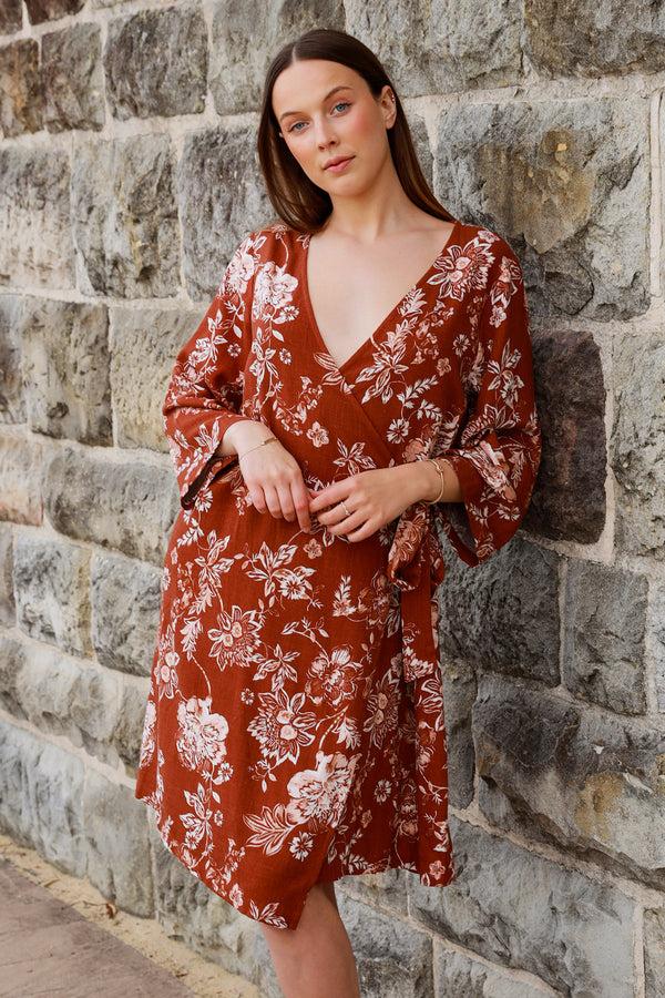 Dreamcatcher Bohemian Tess Wrap Mini Dress