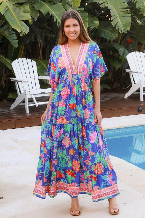 Dreamcatcher Bohemian Viginia Blue Maxi Dress
