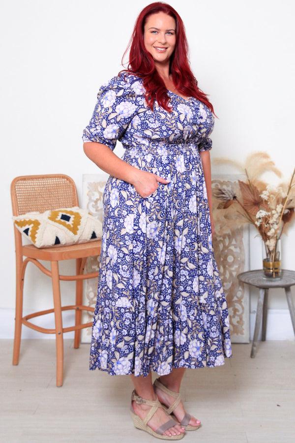 Dreamcatcher Bohemian Ensley 1/2 Sleeves Midi Dress