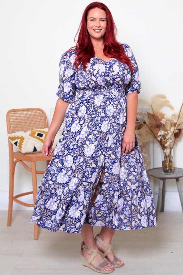 dreamcatcher bohemian Ensley 1/2 Sleeves Midi Dress