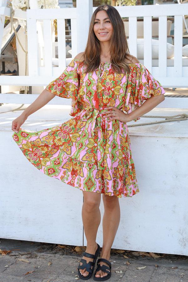 Dreamcatcher Bohemian Graciela Off Shoulder Mini Dress