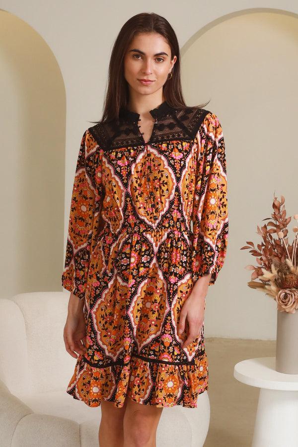 dreamcatcher bohemian Judith Luisa-Black Mini Dress