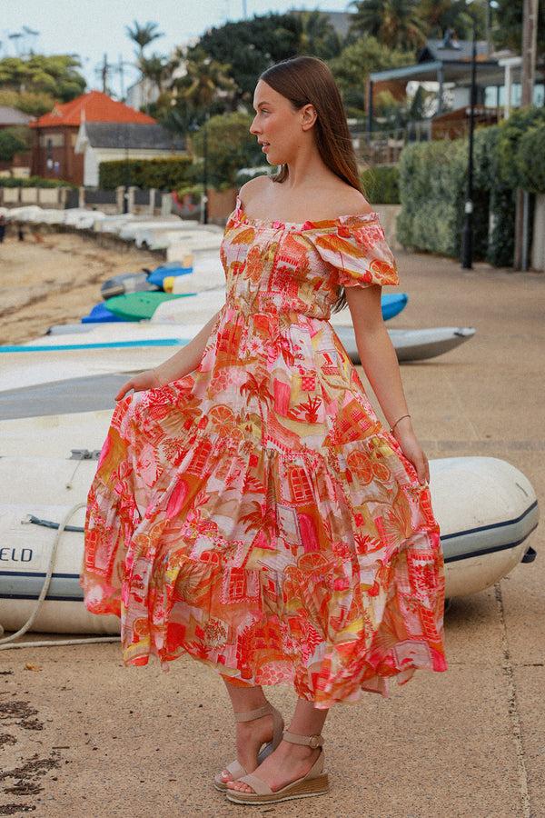 Dreamcatcher Bohemian Maribel Off-shoulder Maxi Dress