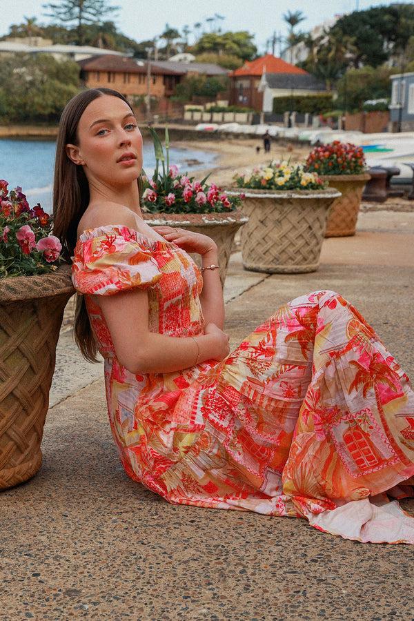 Dreamcatcher Bohemian Maribel Off-shoulder Maxi Dress