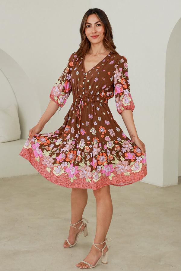 Dreamcatcher Bohemian Phoebe 1/2 Sleeves Mini Dress