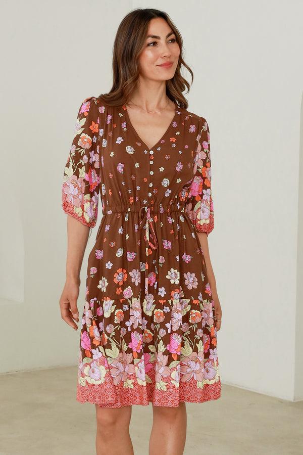 Dreamcatcher Bohemian Phoebe 1/2 Sleeves Mini Dress