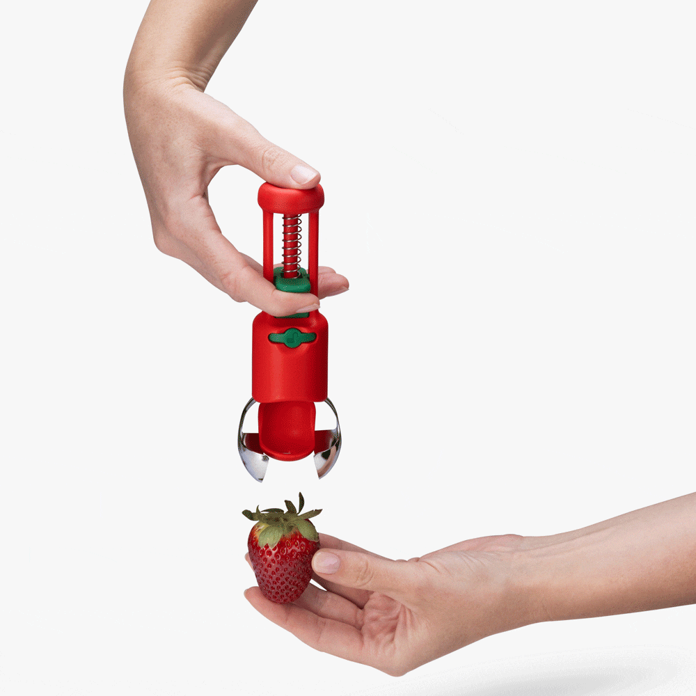 Dreamfarm Hullapit - The World's Best Berry Tool Red + Green