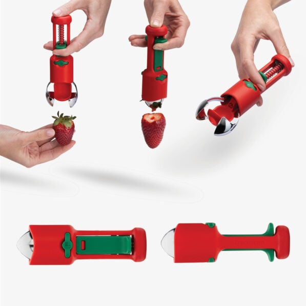 Dreamfarm Hullapit - The World's Best Berry Tool Red + Green