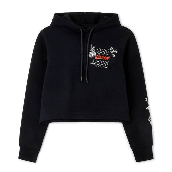 dreamland syndicate Cuteland Cropped Hoodie Black