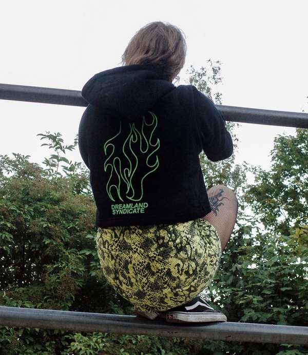 Dreamland Syndicate Flames Cropped Hoodie