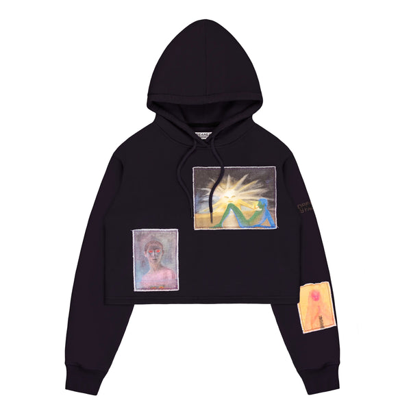dreamland syndicate DS x Waliszewska Cropped Hoodie with Patches